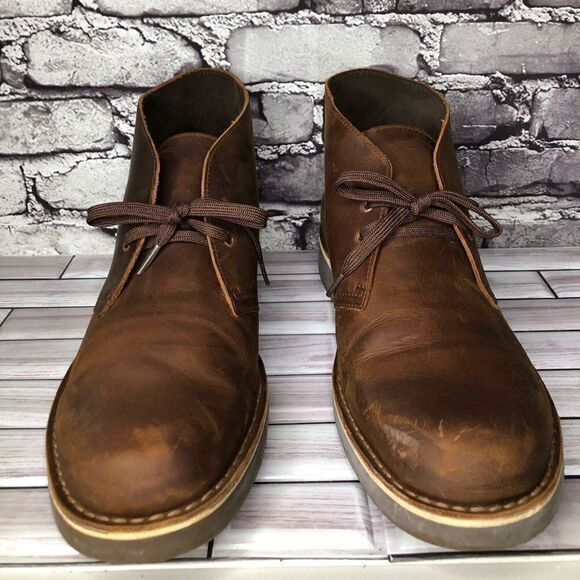 Clarks Bushacre 2 Brown Leather Lace Up Desert Ankle Chukka Boots Men Sz 13M US - Picture 7 of 15